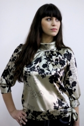 # блуза арт.Сакура 3/4 черно-белый