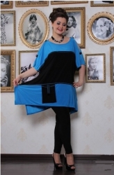 Лина блуза-пончо арт.Париж голубой #
