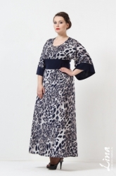 Лина платье арт.Джуна леопард серый #